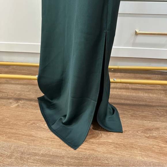 Anthropologie Sachin Babi Cali Satin Cowl Neck Slip Dress Emerald Green - Picture 8 of 11